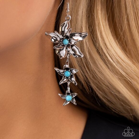 paparazzi Jewelry - Tapered Tiers - Blue Earrings